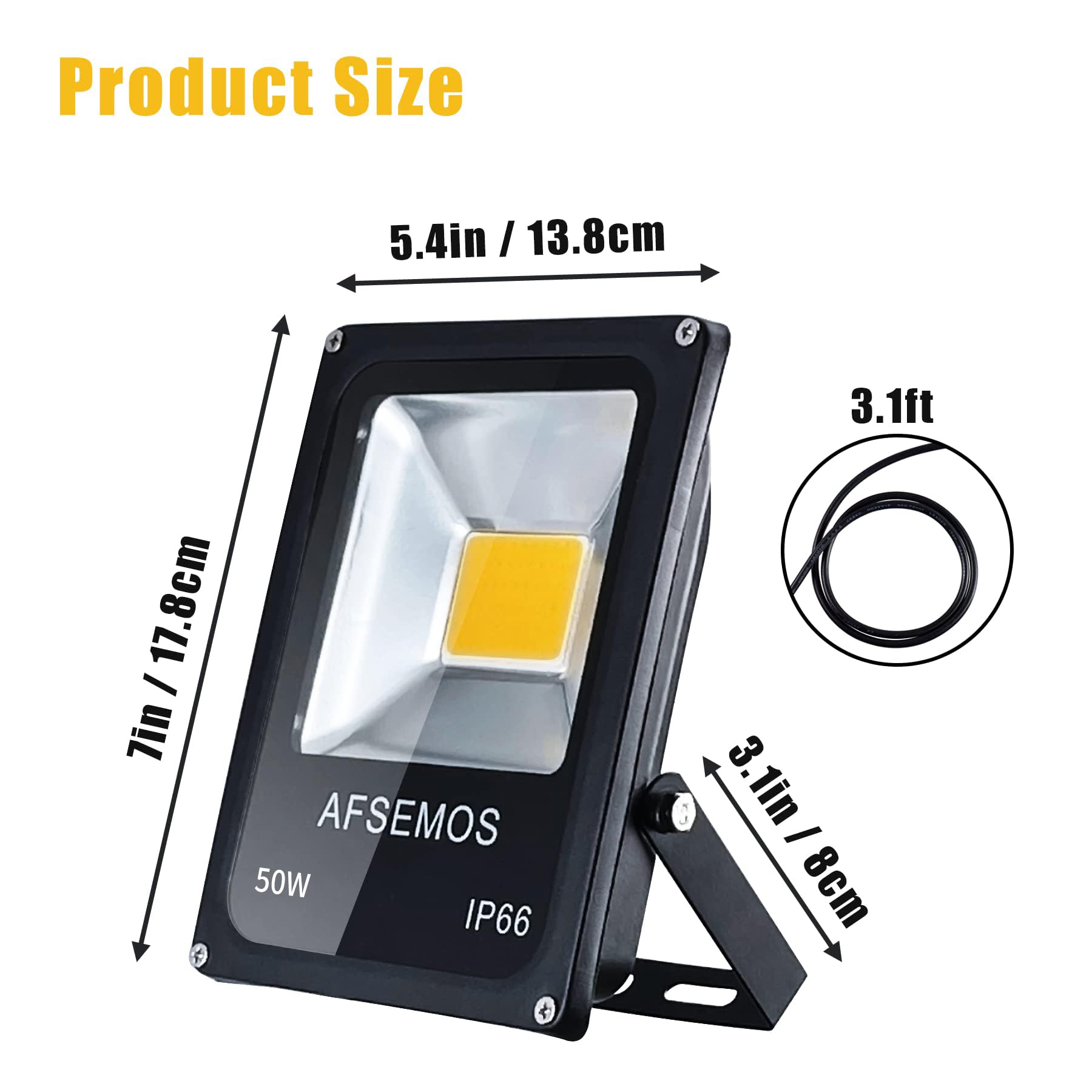 Paquet de 2 Projecteurs 12V-24V DC, Projecteur LED Spot Exterieur 50W, Projecteur Etanche IP66 pour Jardin Extérieur,Jardin, Garage/Atelier,Patio