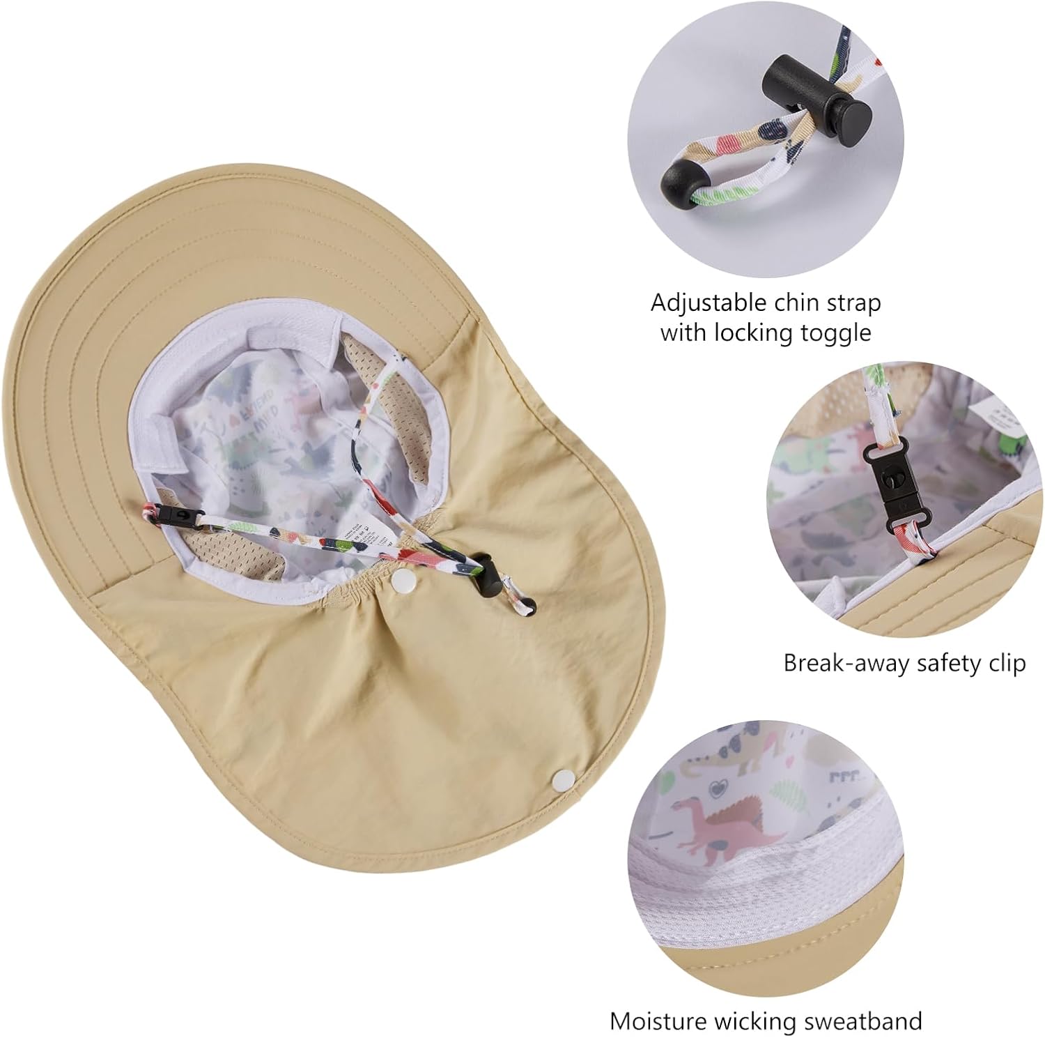 BASSDASH Kids UPF 50+ Wide Brim Sun Hat with Neck Flap Lightweight Cooling Performance Toddler Girls Boys Outdoor Play Hats - Image 5