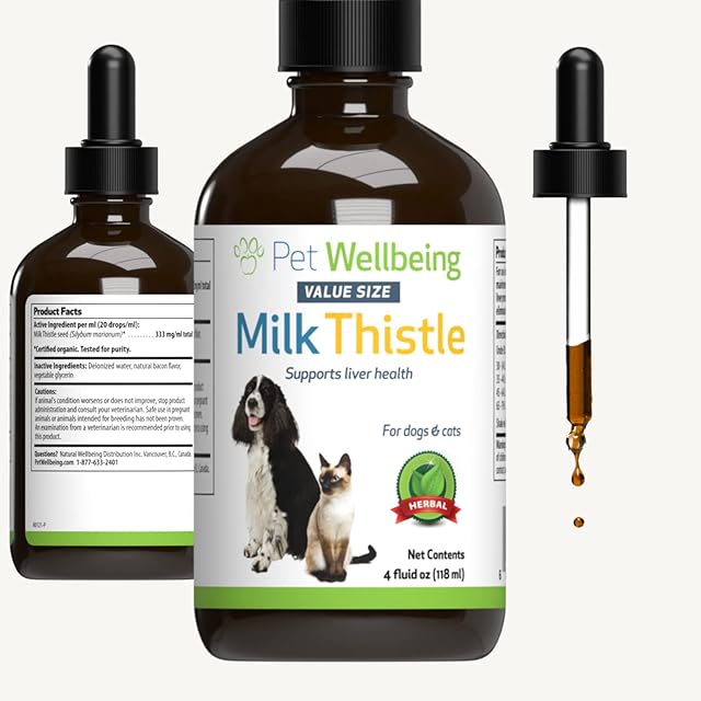 Pet Wellbeing Milk Thistle For Dogs - Essential Detoxification Support For Canines With Liver Dysfunction ()