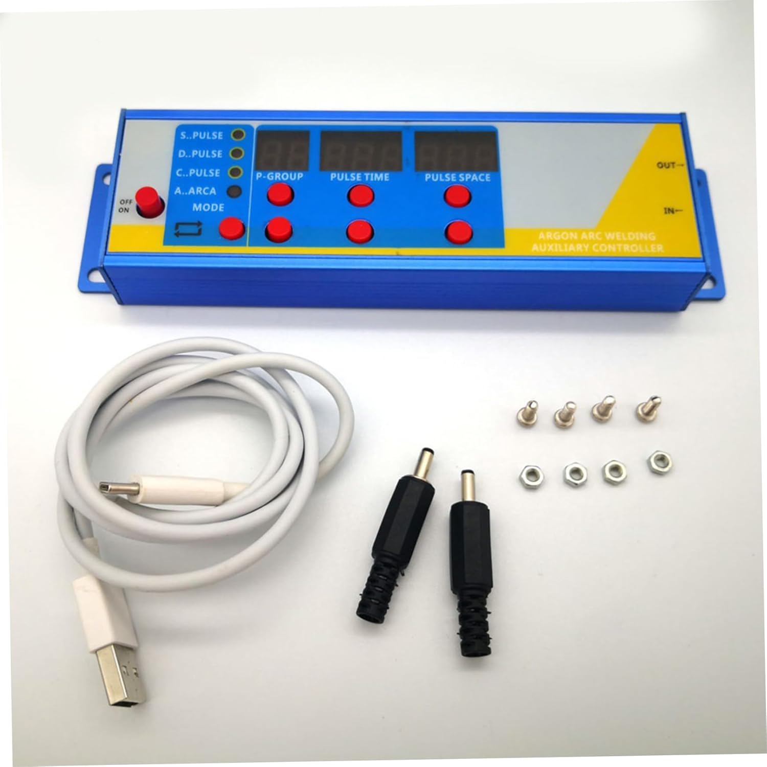 Spot Welder Controller 5V 2A Adjustable Argon Arcs Spot Welder Control Board with Data Cable and Sockets Spots Welding Machine Cold Welding Controller for Spot Welder Attachment