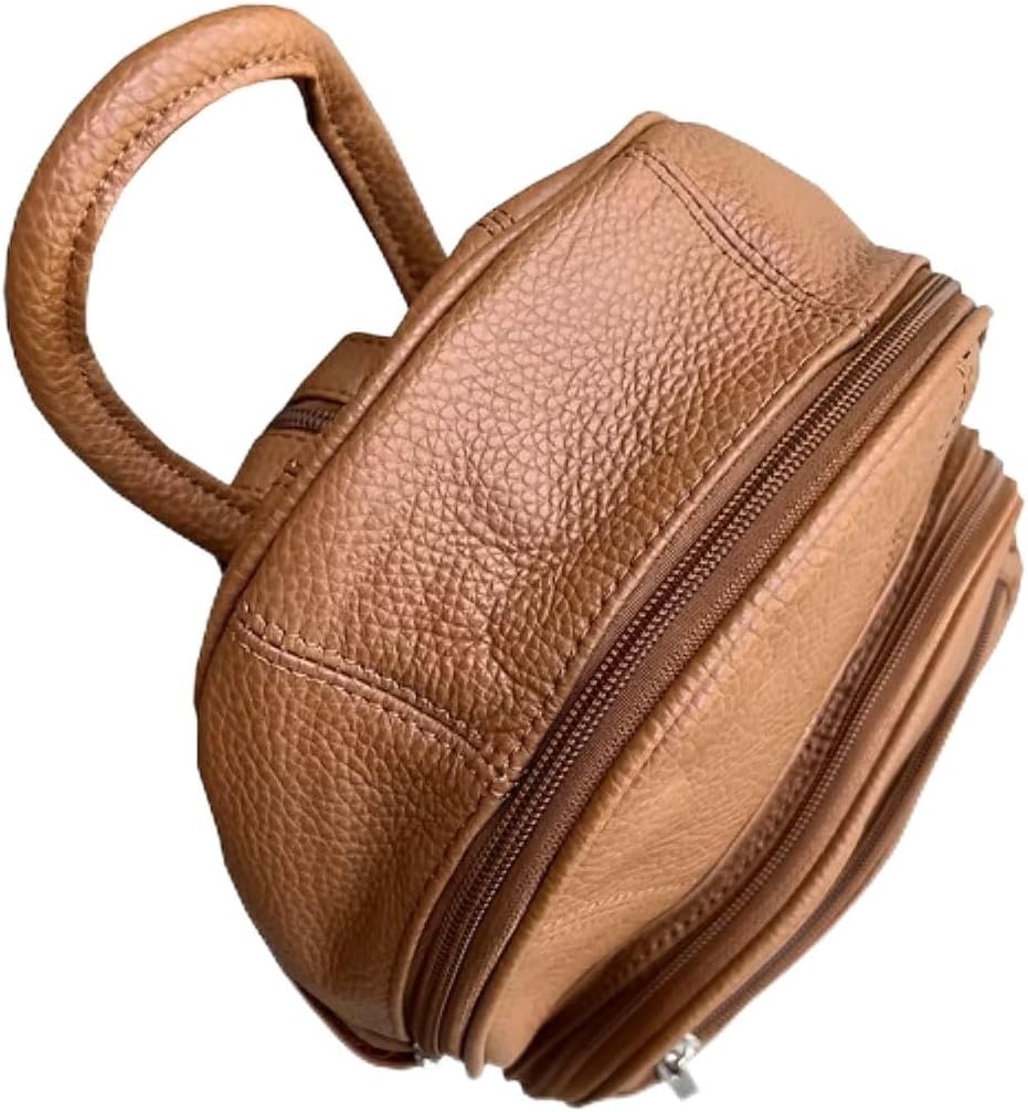 Leather Backpack Purse Mid Size & Convertible into single strap sling Bag or Backpack wearing Multiple Organizer Pockets Dark Brown