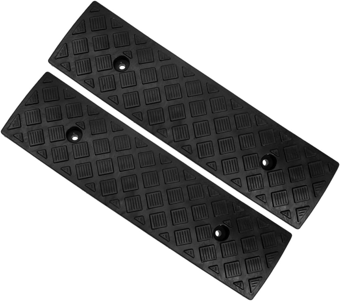 2pcs Black 3cm High Threshold Ramp Curb Ramp Driveway for Cars Motorcycles Wheelchairs Bikes Mobility Aid