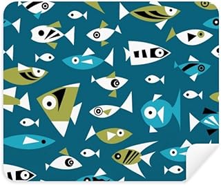 Cold Color Blocks Fishes Cleaning Cloth Screen Cleaner 2pcs Suede Fabric