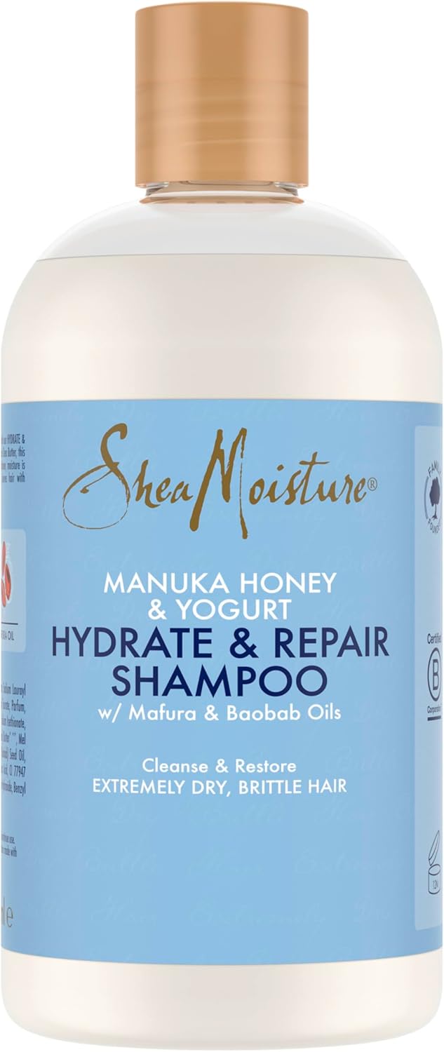 Shea Moisture Manuka Honing & Yoghurt Hydrate + Repair Shampoo 384ml hydraterende en herstellende shampoo