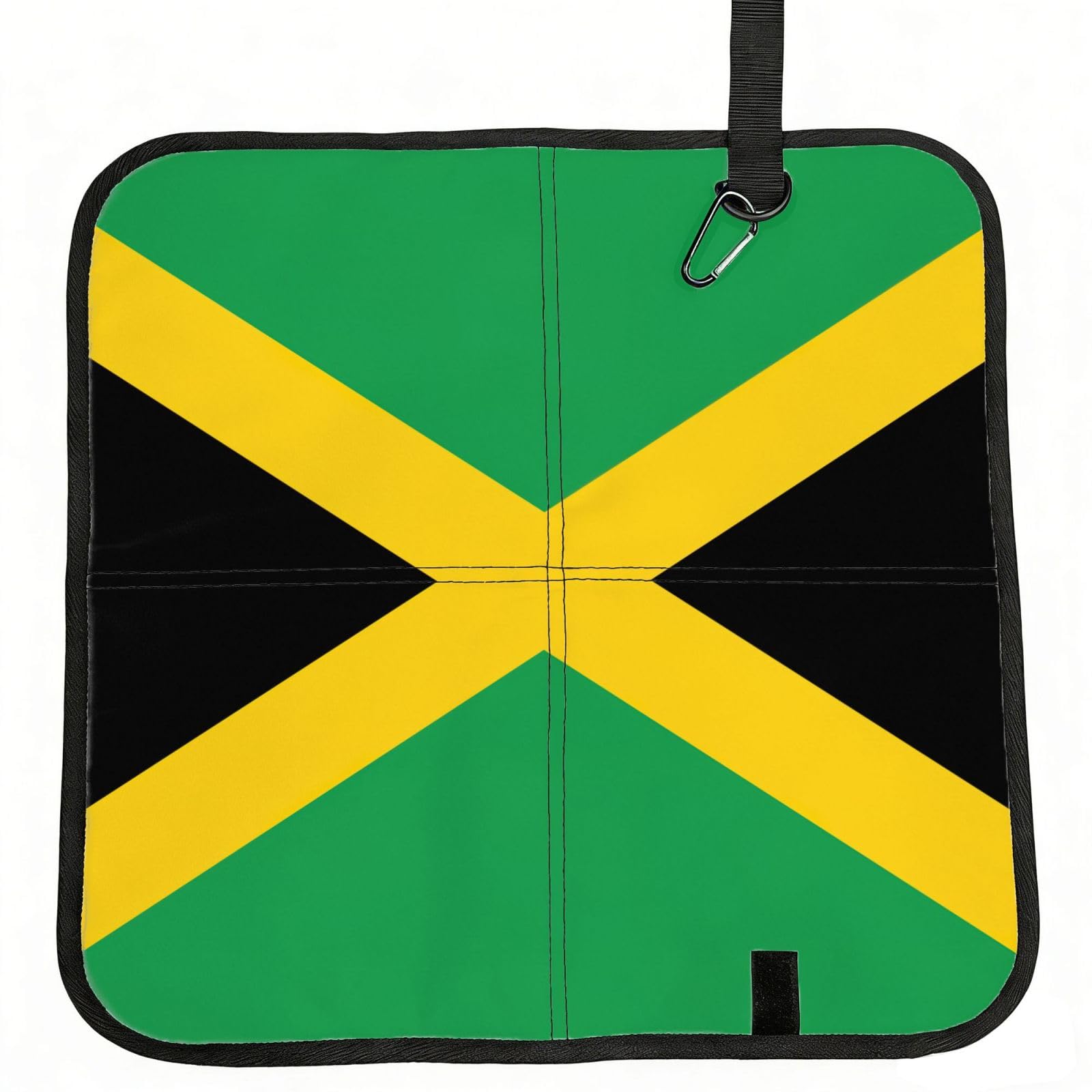 bghdfa Flag Of Jamaica Print Outdoor Sitting Mat Waterproof Oxford Cloth Seat Cushion Folding Foam Camping Seat For Picnic