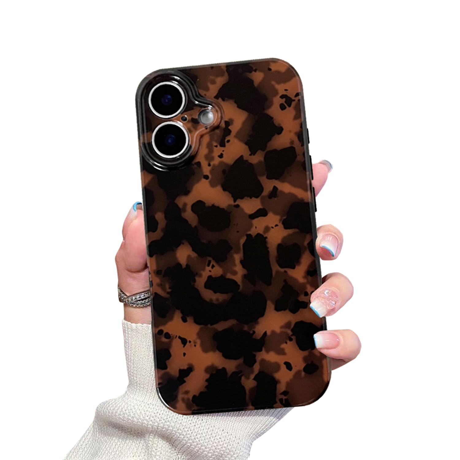 Coque léopard iPhone 16 Plus ambré haut de gamme antichoc ultra fine - 8