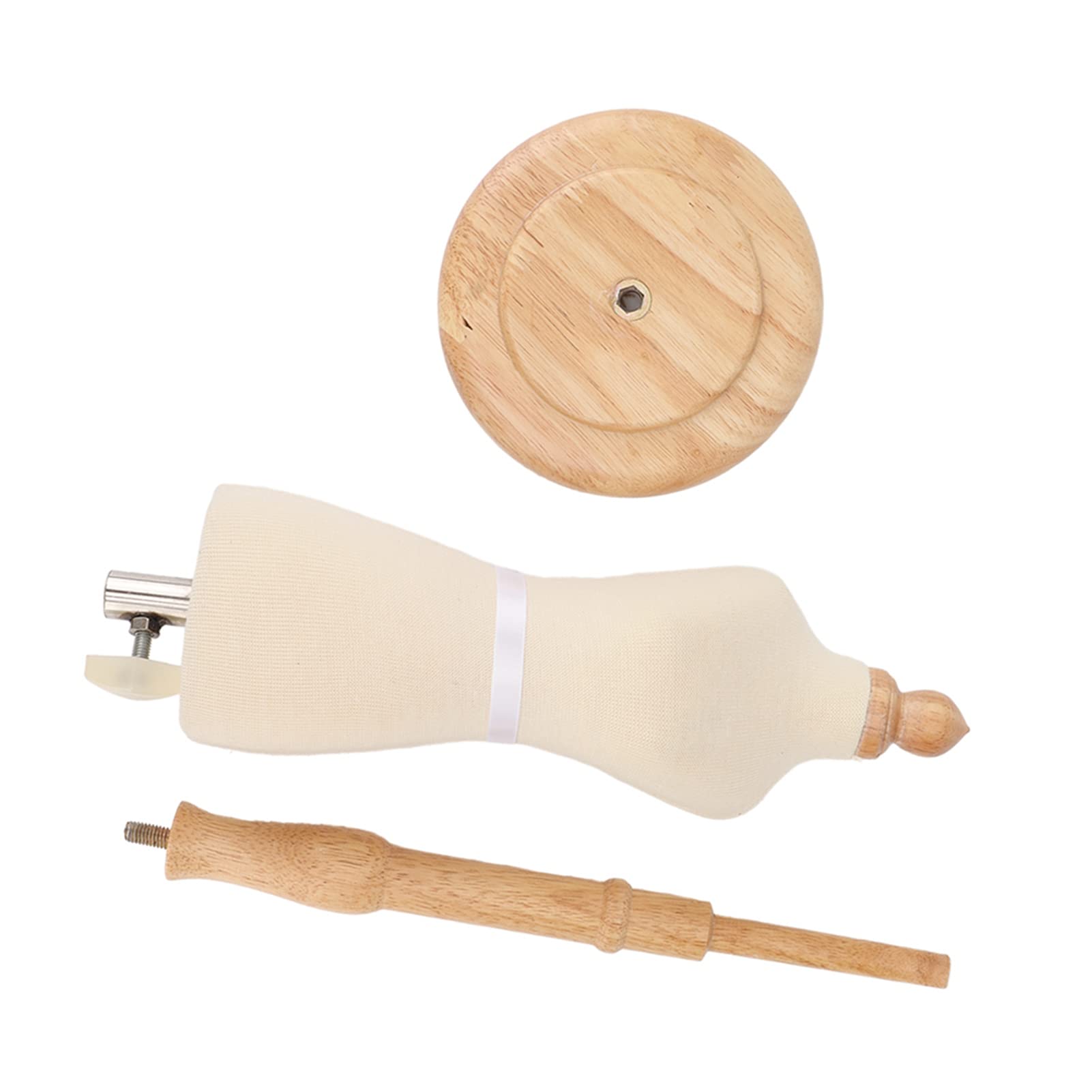 Mini Forma de Vestido de Muñeca de Madera de Haya, maniquí de Costura de Muñeca con Base de Madera Estable para Exhibición de Ropa y Manualidades de Diseño de Moda
