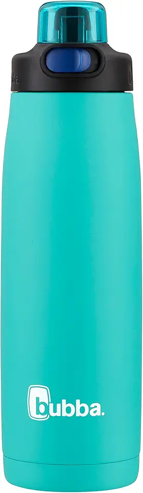 Bubba Garrafa de água emborrachada de aço inoxidável radiante com canudo, 680 g, azul-petróleo