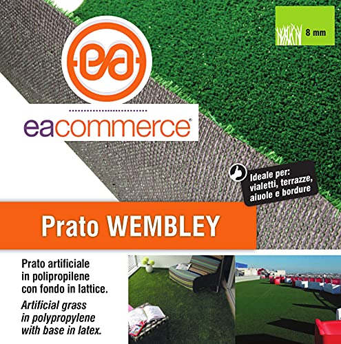 Erba Prato Sintetico Artificiale Per Tappeto Manto Erboso Effetto Realistico Da Giardino (Spessore 8 Mm, Rotolo 3X3 Metri (9 Mq)) - 2