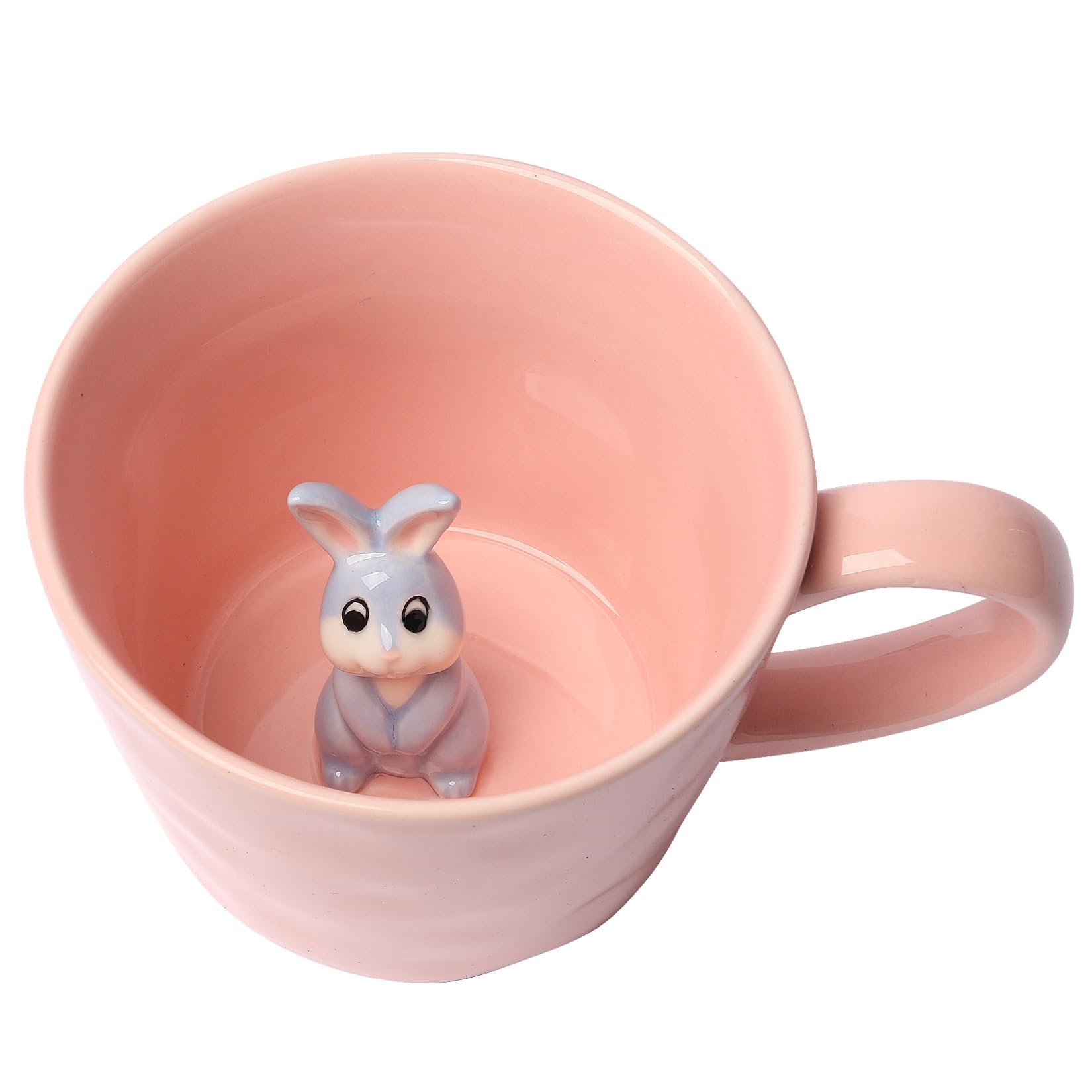 Cteahrow Eichhörnchen-Keramiktasse mit 3D-Tier im Inneren, handgefertigte Cartoon-Figurtasse, süße Kaffeetasse mit interessantem Design,Geburtstagsgeschenk für Kaffee- und Milchteeliebhaber