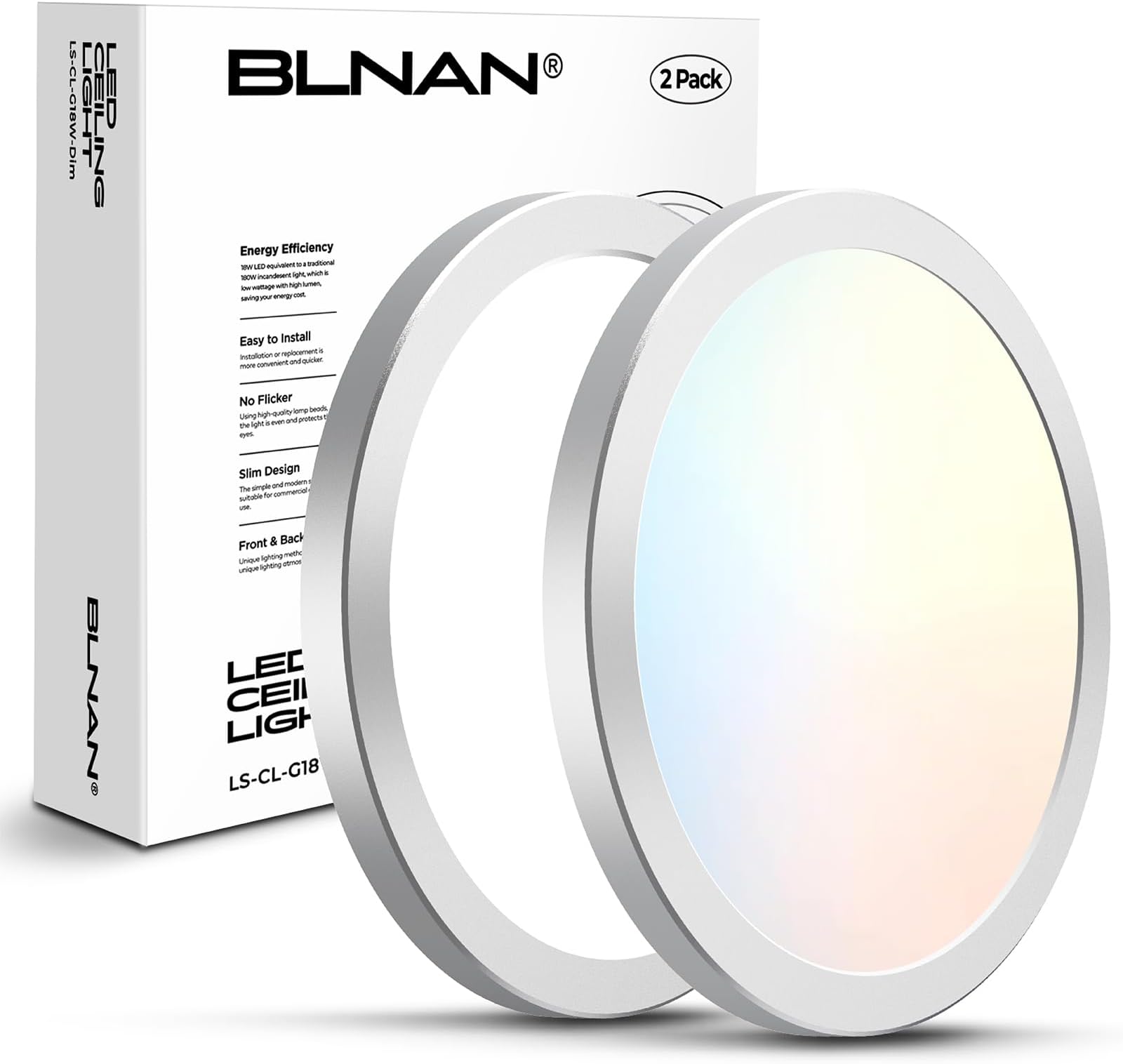 BLNAN LED Flush Mount Ceiling Light Fixture, Super Slim 9 Inch LED Ceiling Light, 3000K/4000K/5000K 3 Color Selectable Ceiling Lamp - Round Flat Light Fixture for Kitchen Bathroom Shower