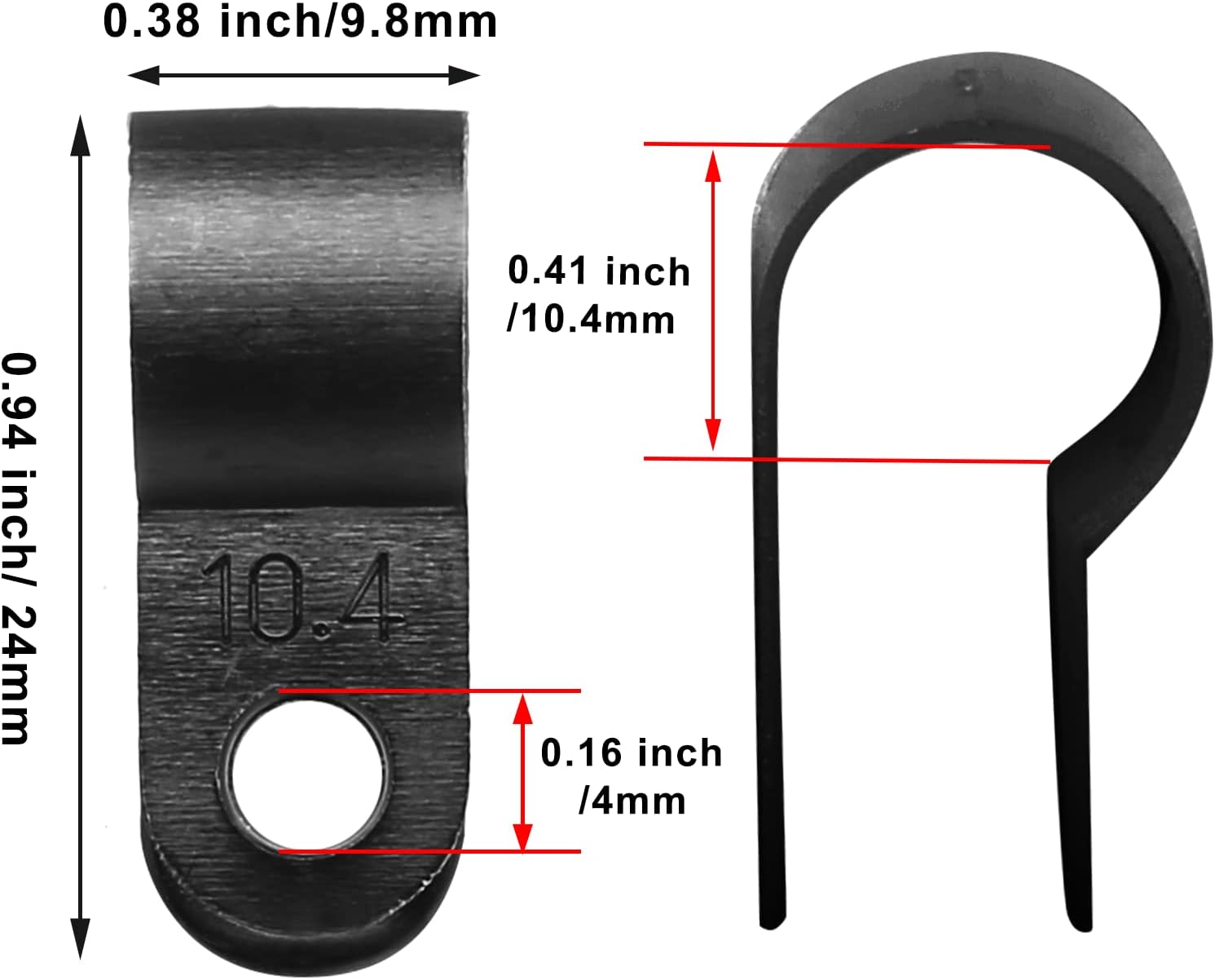 3/8 Inch R-Type Cable Clamps, 120pcs Nylon Wire Cable Clips image 2