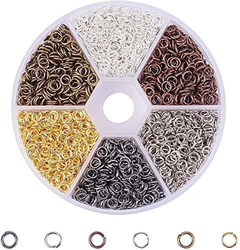 1300 Pcs Jump Rings 7mm Diameter Iron Plated DIY Jewelry Making for Earring Bracelet Necklace