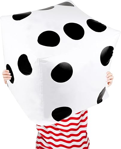 CCINEE Dados inflables gigantes de 20 pulgadas, dados inflables gigantes blancos y negros para interiores y exteriores, juego amplio y decoración de