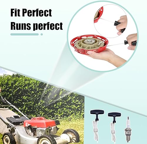 Miniatura 3 de Juego de 2 cuerdas de arranque para Honda Predator Champion Generac, motor pequeño, mini generador de bicicleta, lavadora a presión, soplador de