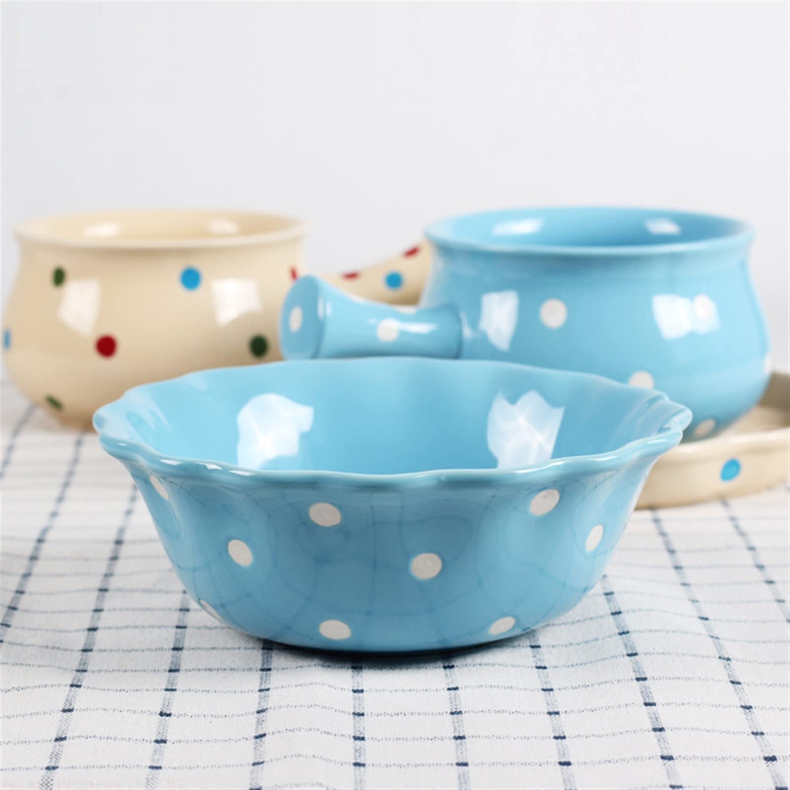 Amazon｜HENSHU(ヘンシュです) 茶碗 Polka Dotかわいい食器の