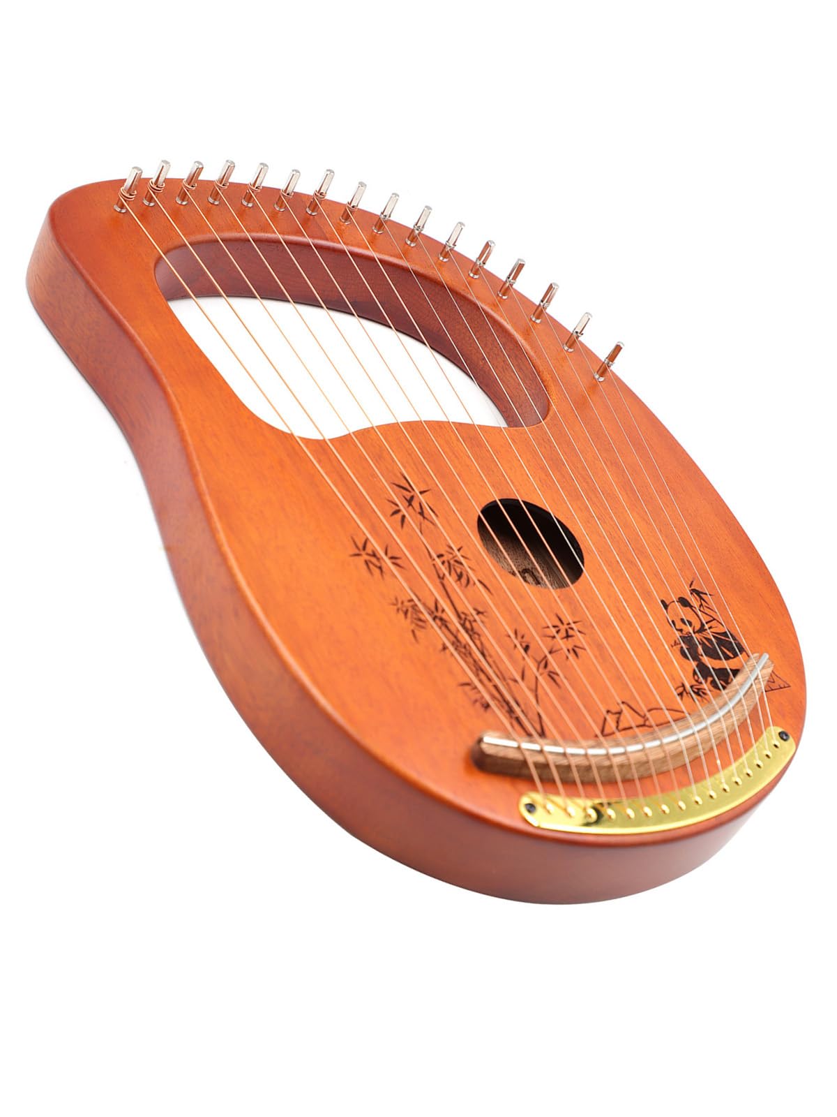 Rayzm Lyre Harp, Instrument de Lyre en acajou en bois massif avec conception brevetée, Harpe Portable 16 cordes en métal Lye pour adultes/enfants/débutants
