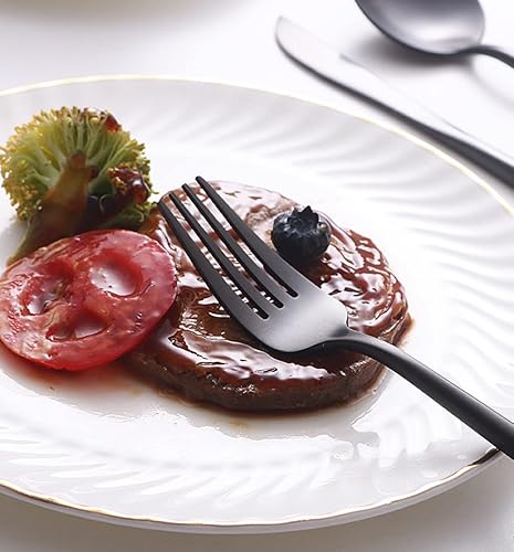 Miniatura 4 de Juego de cubiertos negros para 16 cubiertos de acero inoxidable 1810 de alta calidad juego de 80 piezas de cubiertos modernos juego de cubiertos con