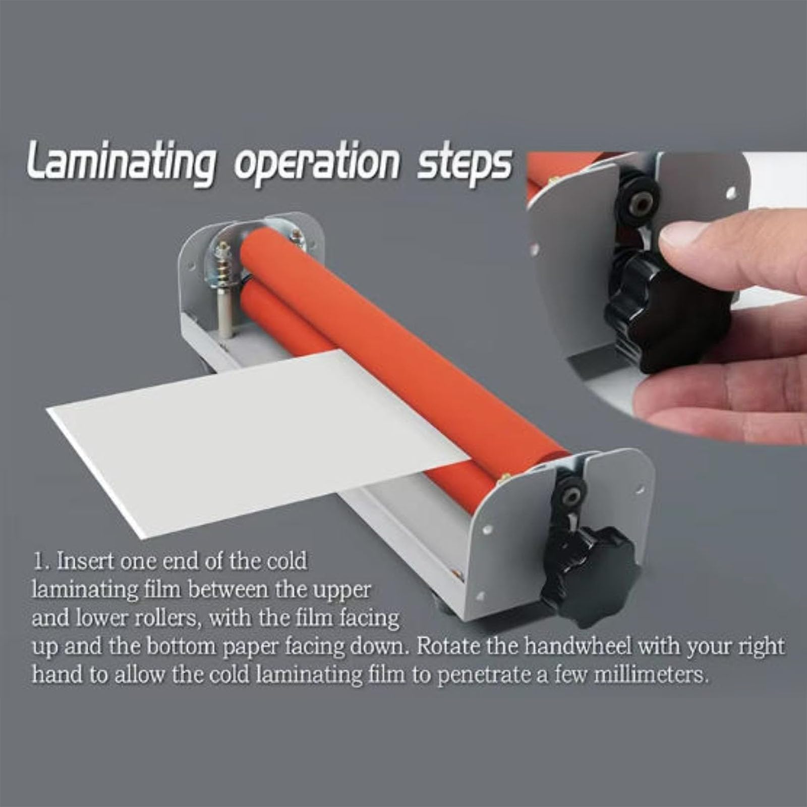 Laminatore a Freddo Manuale, Laminatore a Pressione Manuale di 12 Pollici con Album Fotografico da 6 Pollici, Larghezza 254 mm e Spessore del Materiale 5 mm per Ufficio, Scuola, Foto, Poster, Matrimon