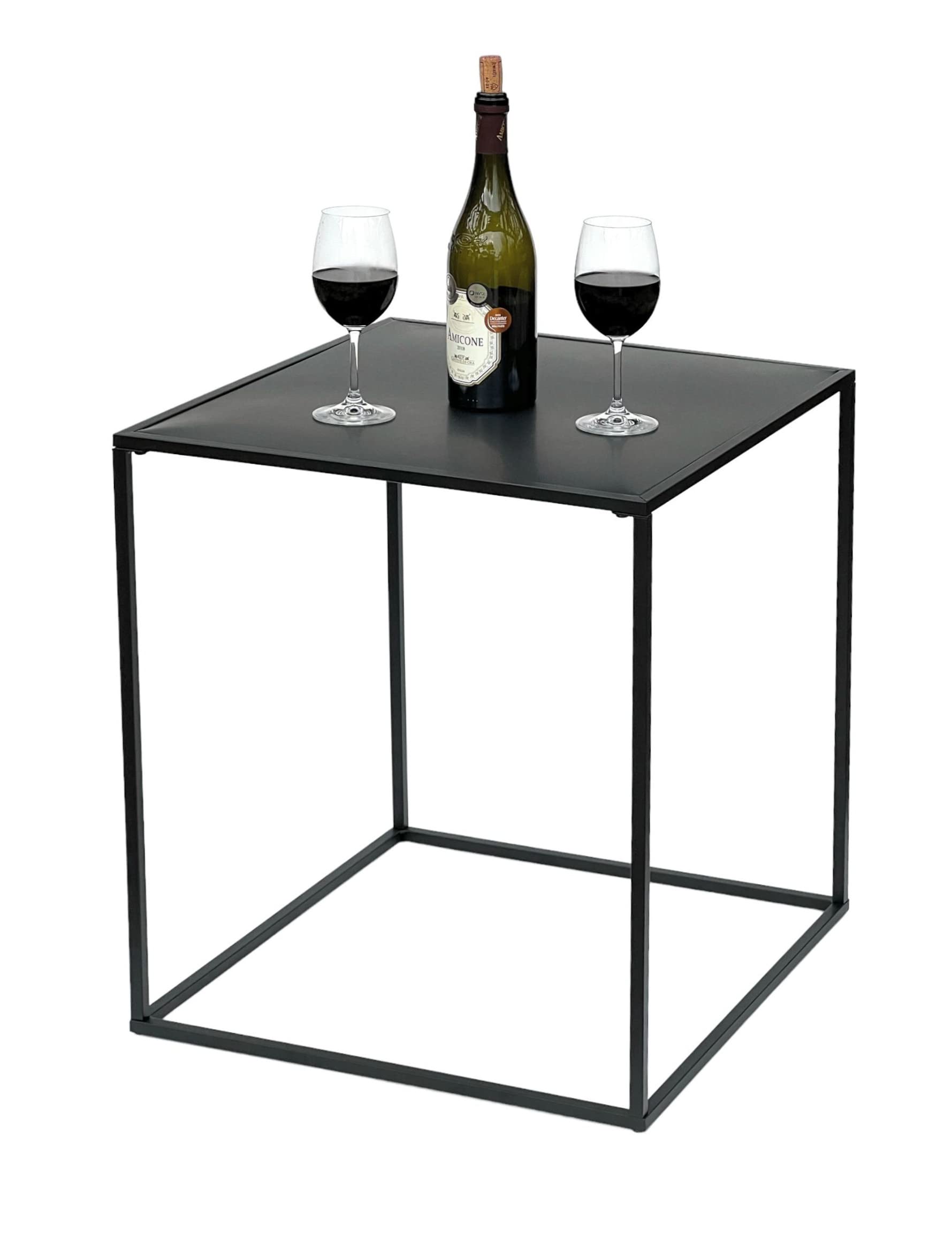 DanDiBo Tavolino da salotto, in metallo, colore nero, 96252 (60 cm)