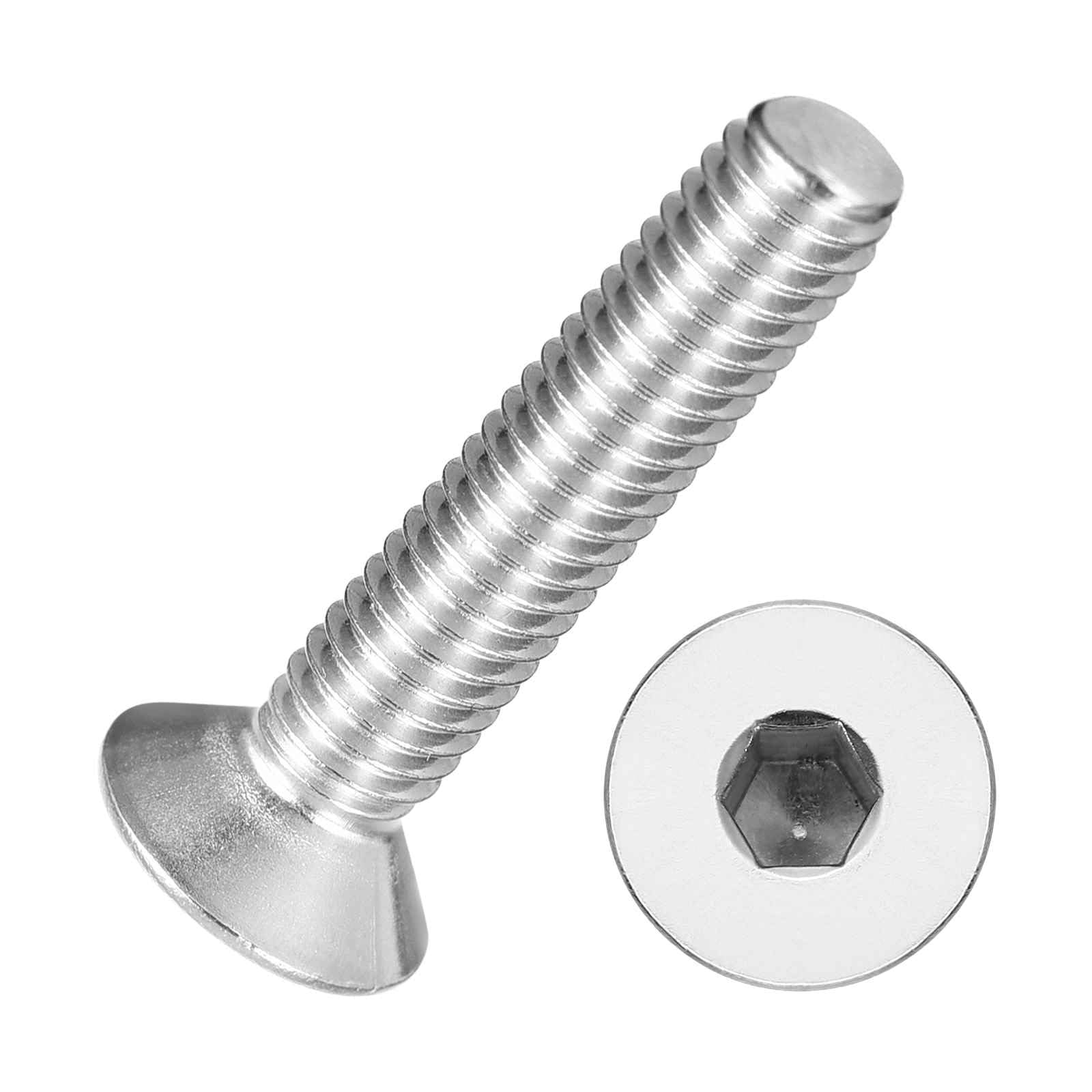 Kozelo 2Pcs Flat Head Socket Cap Screws - [M8-1.25 x 75], 304 Stainless Steel 18-8 Countersunk Bolts, Silver, for Automotive, Furniture Repair, Industrial Equipment & Temporary Fixes