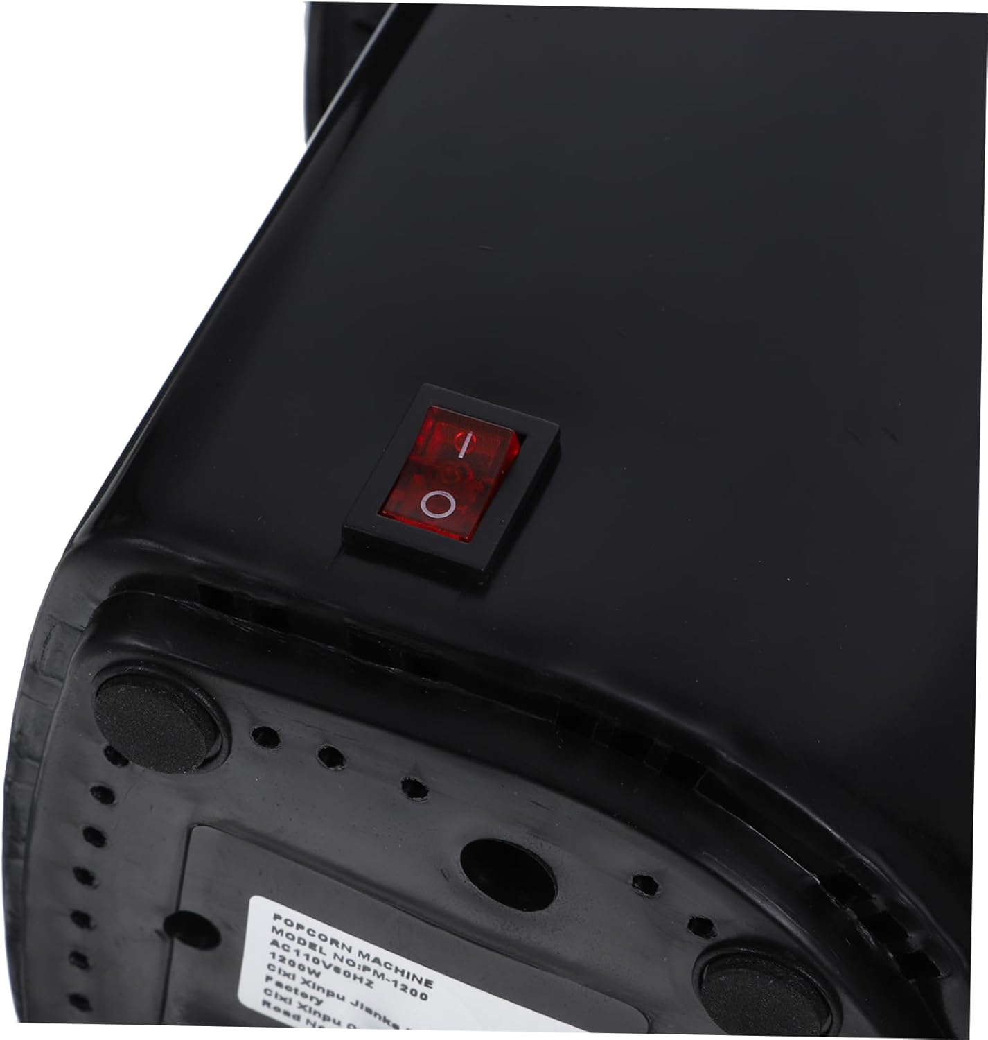 Electric Hot Air Popcorn Machine Automatic Oil Snack Maker with Safety Auto Compact Portable Design for Home Movie Nights and Party Favor Includes Measuring Scoop Black