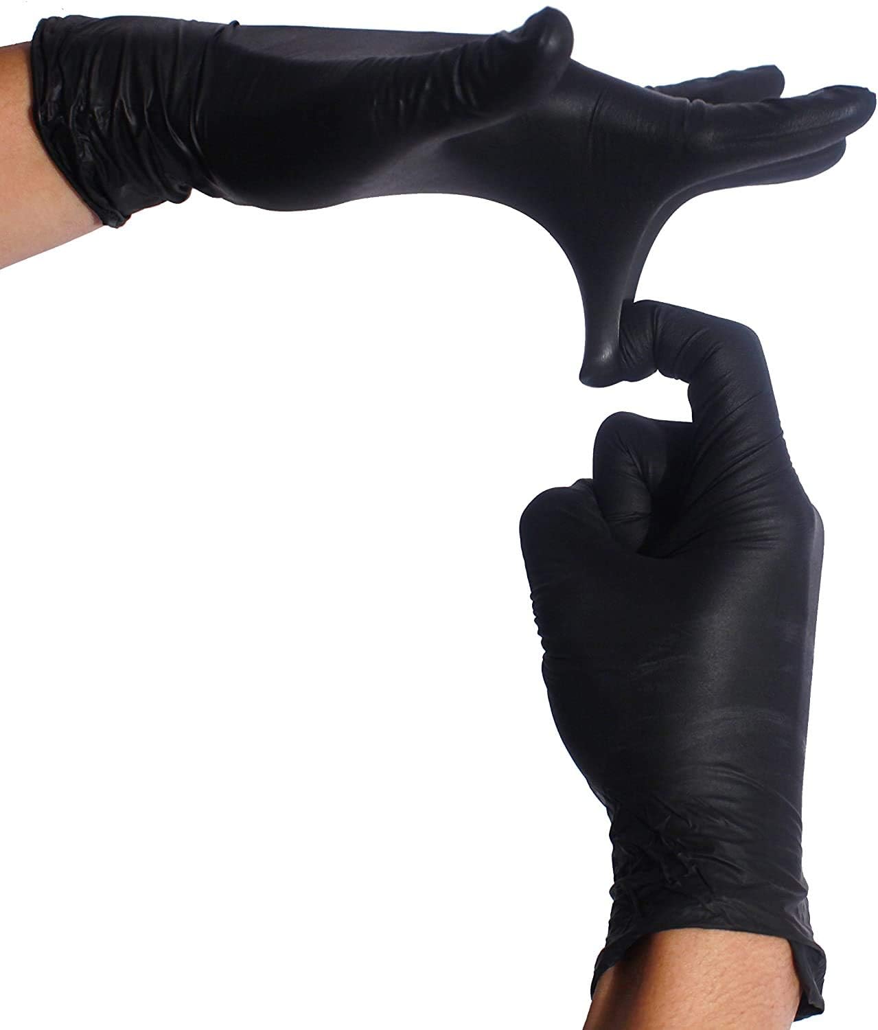 Nitrile Gloves, Powder-Free, Black, Extra Small, 100 Count, Dark