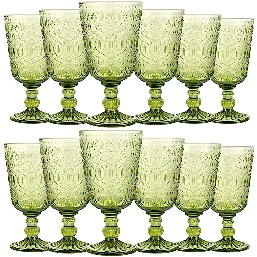 Eaasty Wine Glasses Set of 12 Vintage Goblet 9 oz...