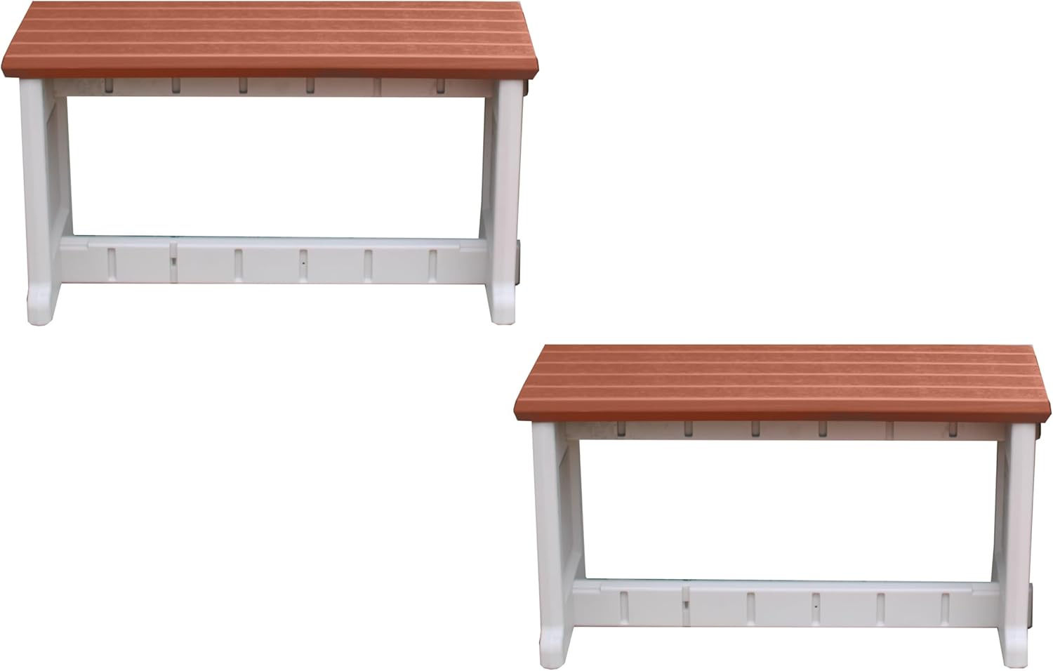 Bench, Deep Grey Top with Warm Grey Sides, 1 Pack - Proudly Made in The USA, Click and Lock Hardware-Free Assembly, Durable and Stylish Outdoor Seating