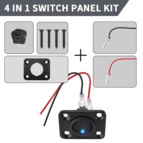 Miniatura 10 de Panel de interruptores, redondo de 12 voltios, panel de interruptores marinos de aluminio, impermeable, panel de interruptor basculante para