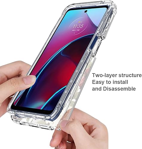 Miniatura 4 de Tothedu XT2211 - Funda para Moto G Stylus 2022 4G, funda con protector de pantalla de vidrio templado, funda protectora de cuerpo completo con