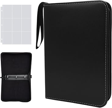 900-Pocket PU Zipper Trading Card Binder, Universal 63x88mm Card Binder | 18 Pockets/Page 50 Removable Pages, Vertical-Loading, Large Capacity Album for Pokemon, Baseball, YuGiOh, MTG & Playing Cards