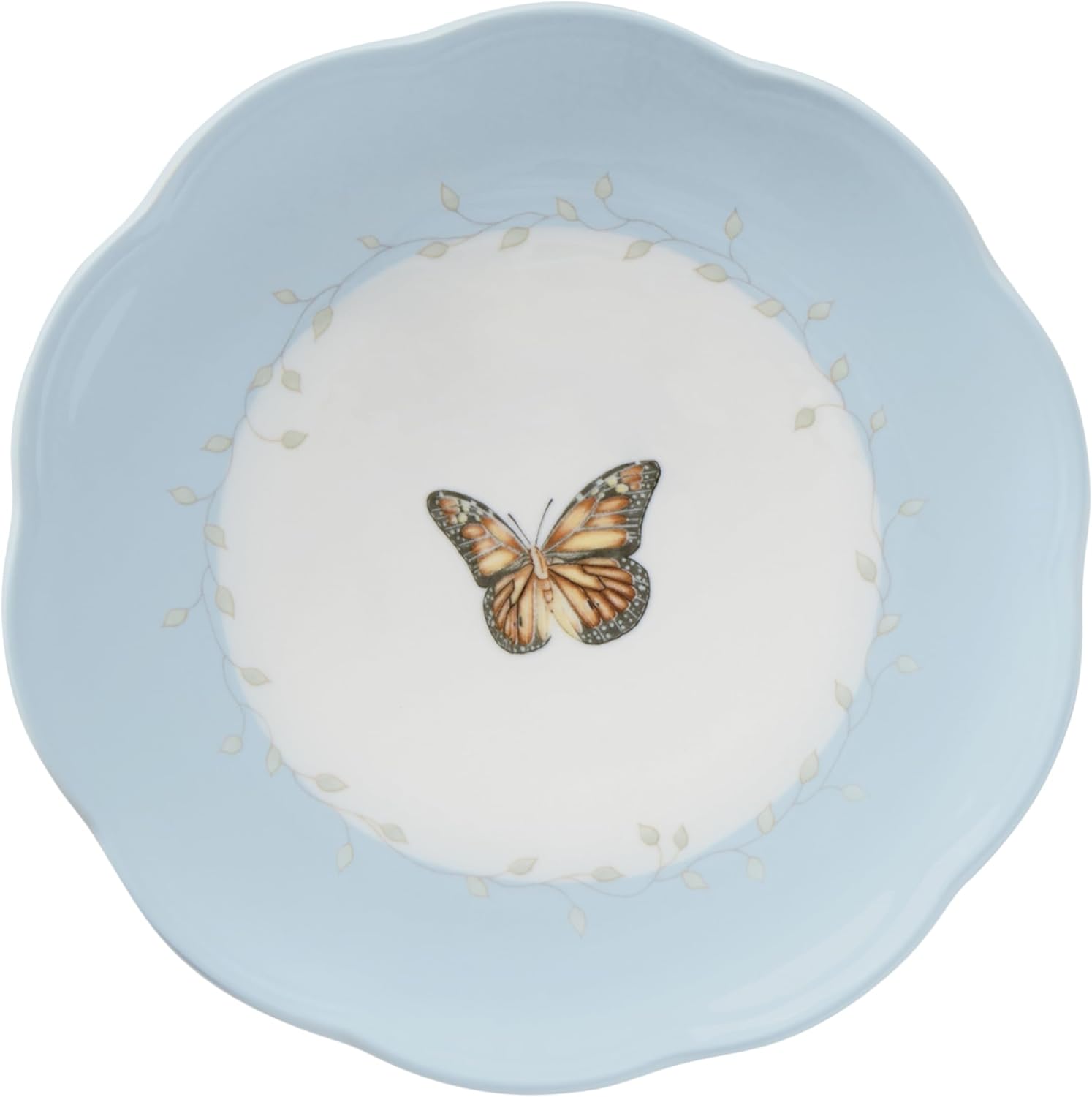 Lenox Dessert Plate Set, Lenox Butterfly Meadow Collection 4-Piece Dessert Porcelain Plates Set, Service For 4, Dishwasher & Microwavable Plate, Small Plates, 8 x 8-Inch, Spring Dishes (4 Piece)