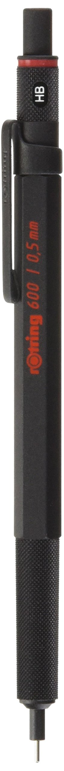 Rotring 600 czarny radełkowany uchwyt 0,5 mm ołówek mechaniczny