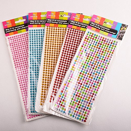 WEICO® 6mm Crystal Diamond Sticker Adhesive Rhinestone, 504pcs (multi)