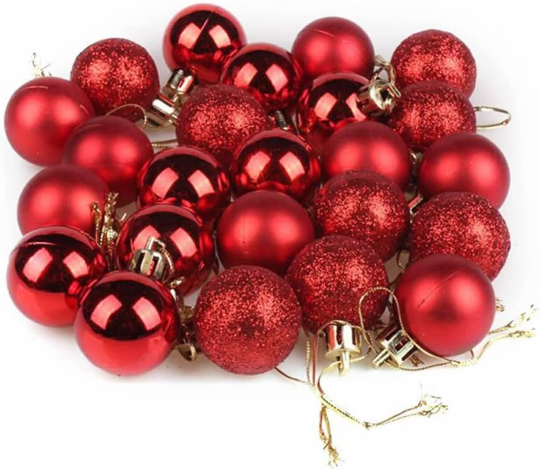 Sponsored Ad - VRB Dec™ 24 Pcs Christmas Balls Ornaments Shatterproof Gold Xmas Trees Parties Decorations Balls for Holiday Wedding Party Decoration,with Hanging Hole (Red 4 Cm)