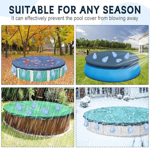 16 Packs Pool Cover Weights with Hooks, 13.5\"x 9\" PVC Leakproof Above Ground Pool Cover Weights, Heavy Duty Swimming Pool Cover Hanging Bag for Winter Pool Cover Hot Tub Weight Bags