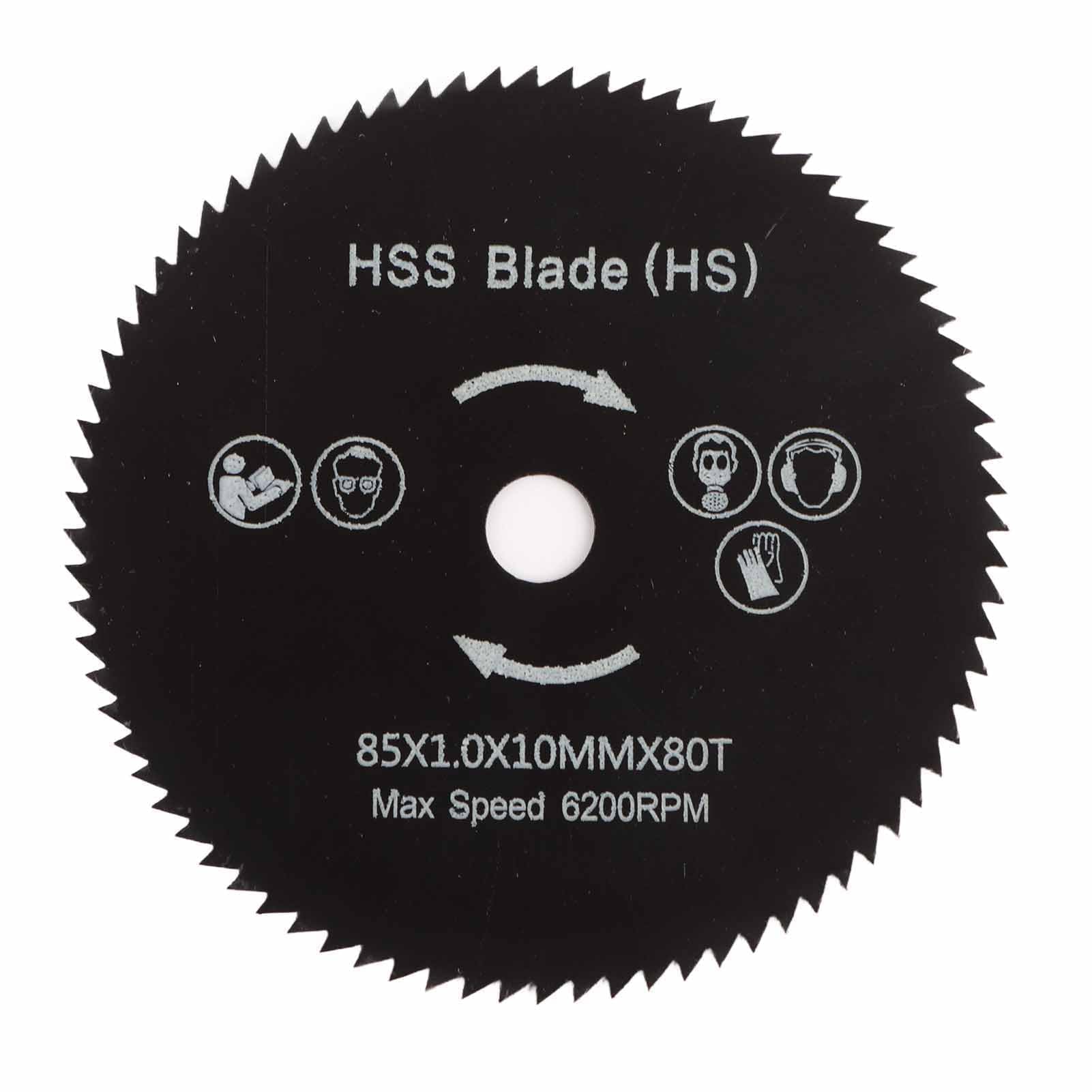 85mm Circular Saw Blade, 10mm Inner Diameter, 80T Teeth Stainless Steel Cutting Wheel, Wood Cutting Disc Tool Compatible with Metal, Plastic Wood for Electric Hand Rotary Tools and Cutting Machines