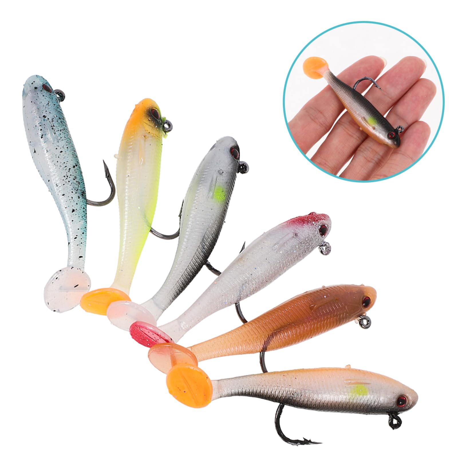 Hemobllo 24pezzi Esche Artificiali Per Pesca Esche Portatili e Resistenti Con Design Realistico Per Lago e Fiume