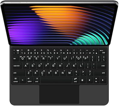 Keyboard Case for Xiaomi Mi Pad 7/7 Pro 11" 2024, Easy-Set Magic Floating Cantilever Stand,7 Colors Backlight, Built-in Trackpad,Black,Korean