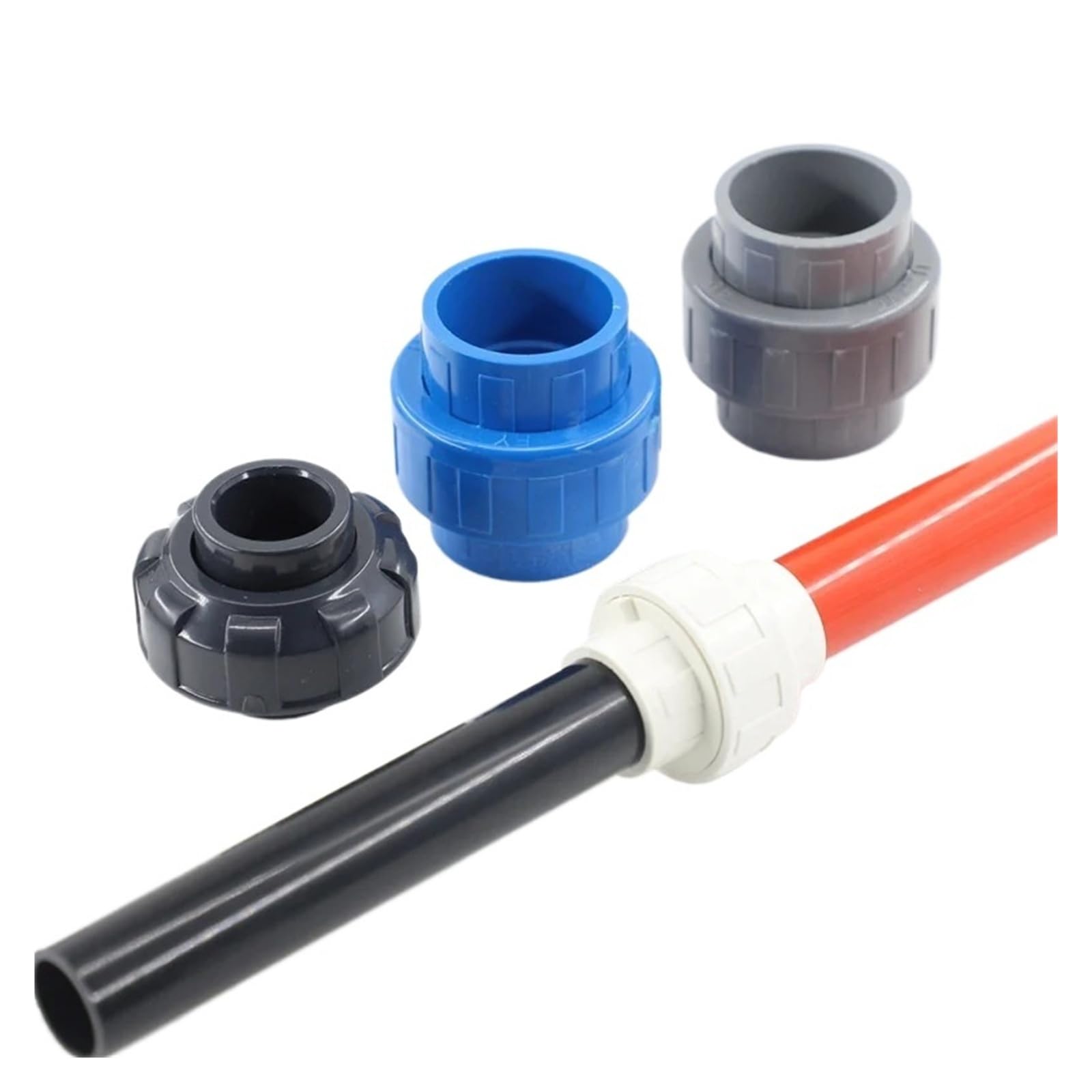 ID 20~110mm Grigio PVC Tubo Union Connettore Tubo di plastica Giunto Raccordi for irrigazione da giardino Acquario Acqua1 pz(I.D 32mm,5pcs)