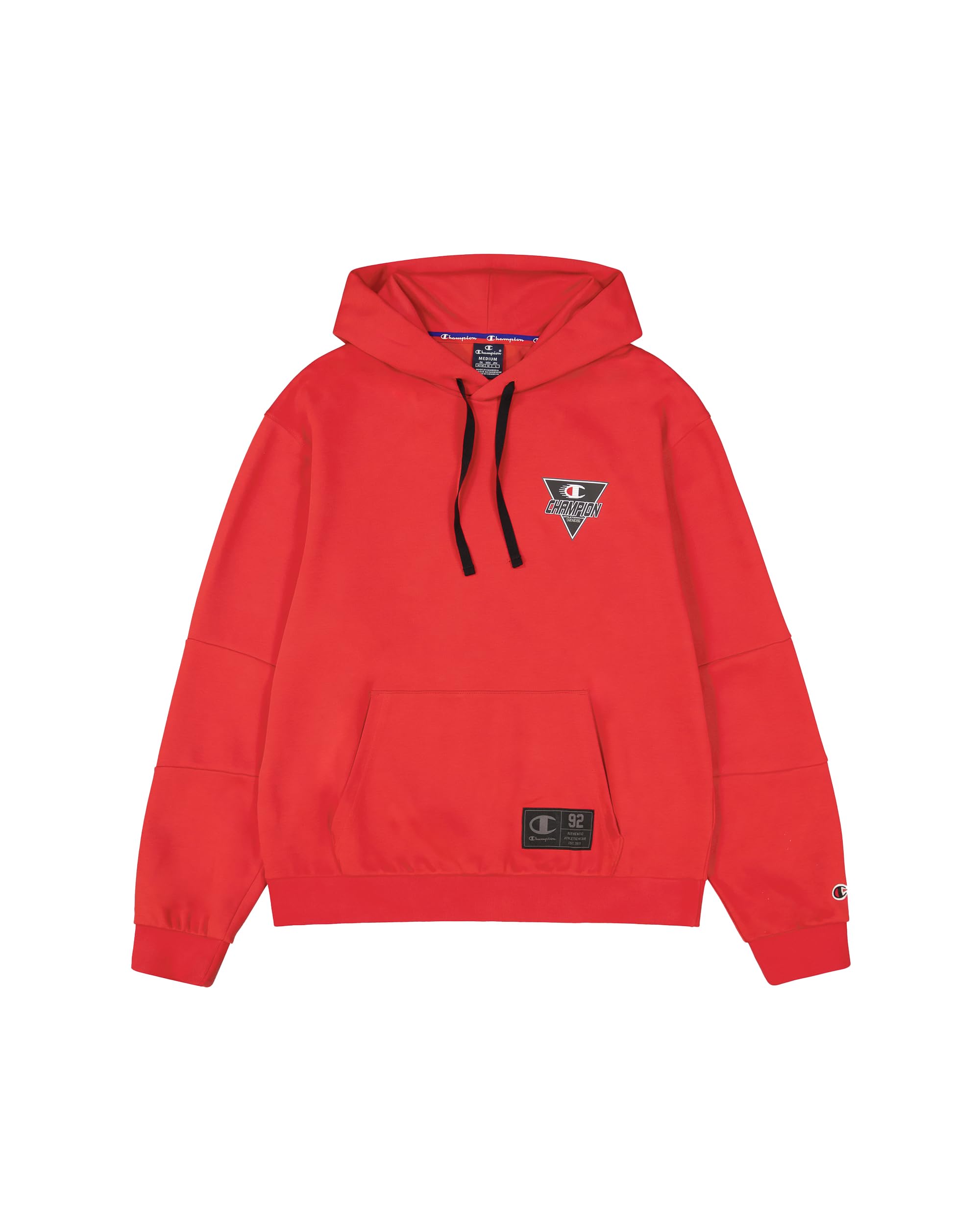Champion Men's Legacy Modern Sport (220363) -Poly-Cotton Rain Interlock Hooded Sweatshirt, Red (RS011), XS