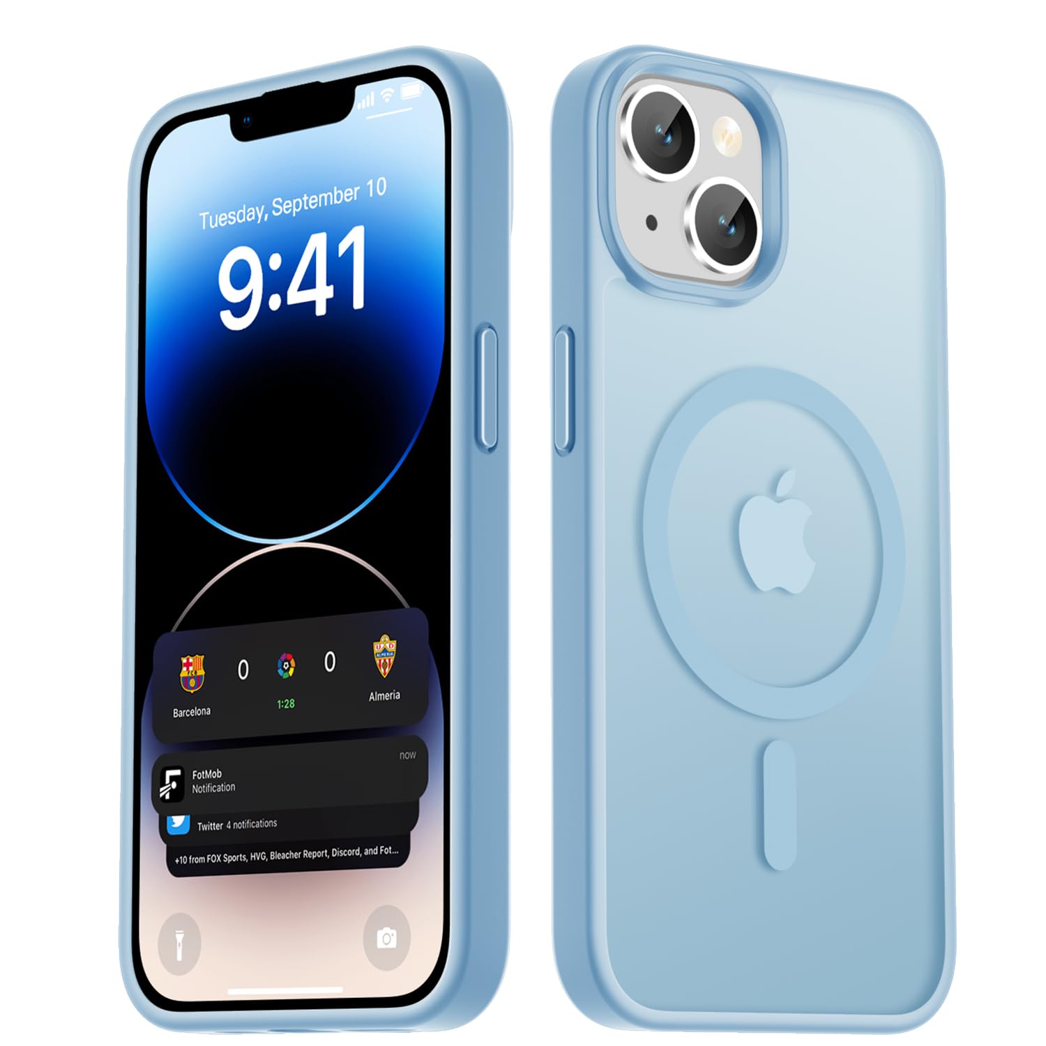 LATVIN for iPhone 14 Case & iPhone 13 Case, Magnetic Phone Cover, Compatible with MagSafe, Military Grade Protection, Translucent Matte Frosted Back,