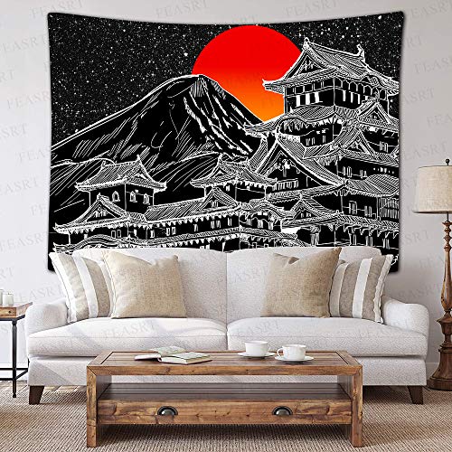 Feasrt Tapestry Japanese Legend Wall Hanging Blanket Fuji Mountain Art Chinese Style Print Tapestry 60X40Inch Tokyo Natural Scenery Mural For Home Decoration Wall Art Wall Hanging Gtlsay501 #TOP1