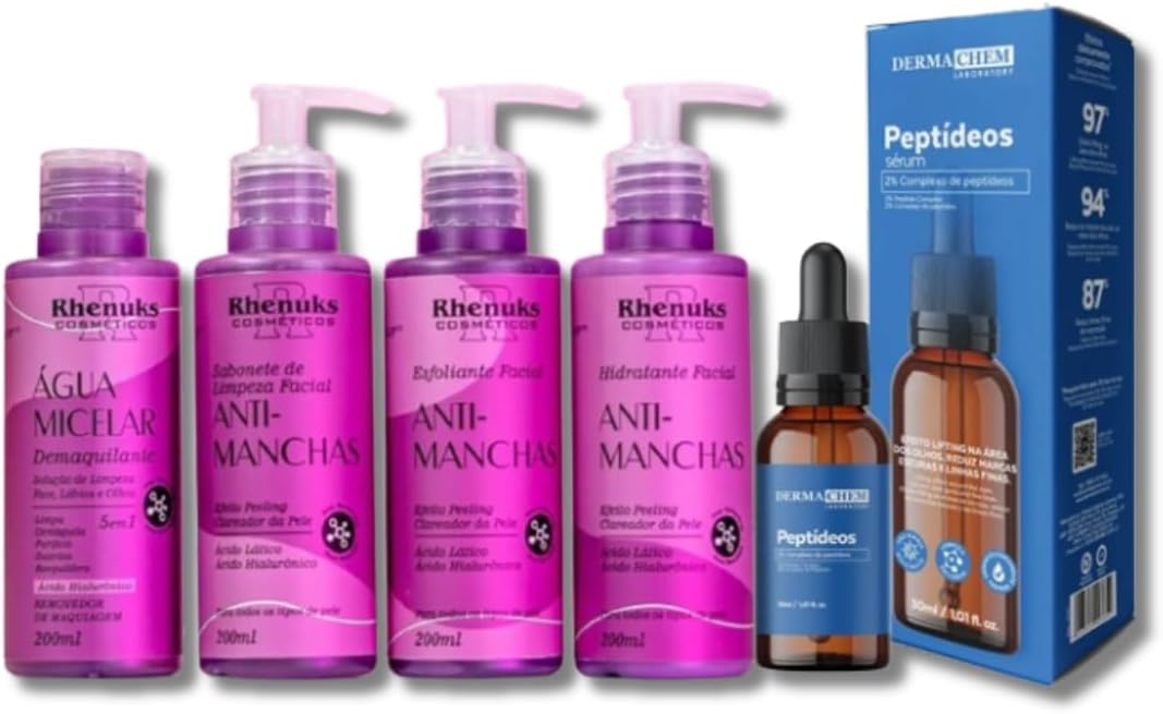Skincare anti Manchas + Sérum Peptideos 95% eficácia comprovada - 5 ITENS Skincare anti Manchas + Sérum Peptideos 95% eficácia comprovada - 5 ITENS