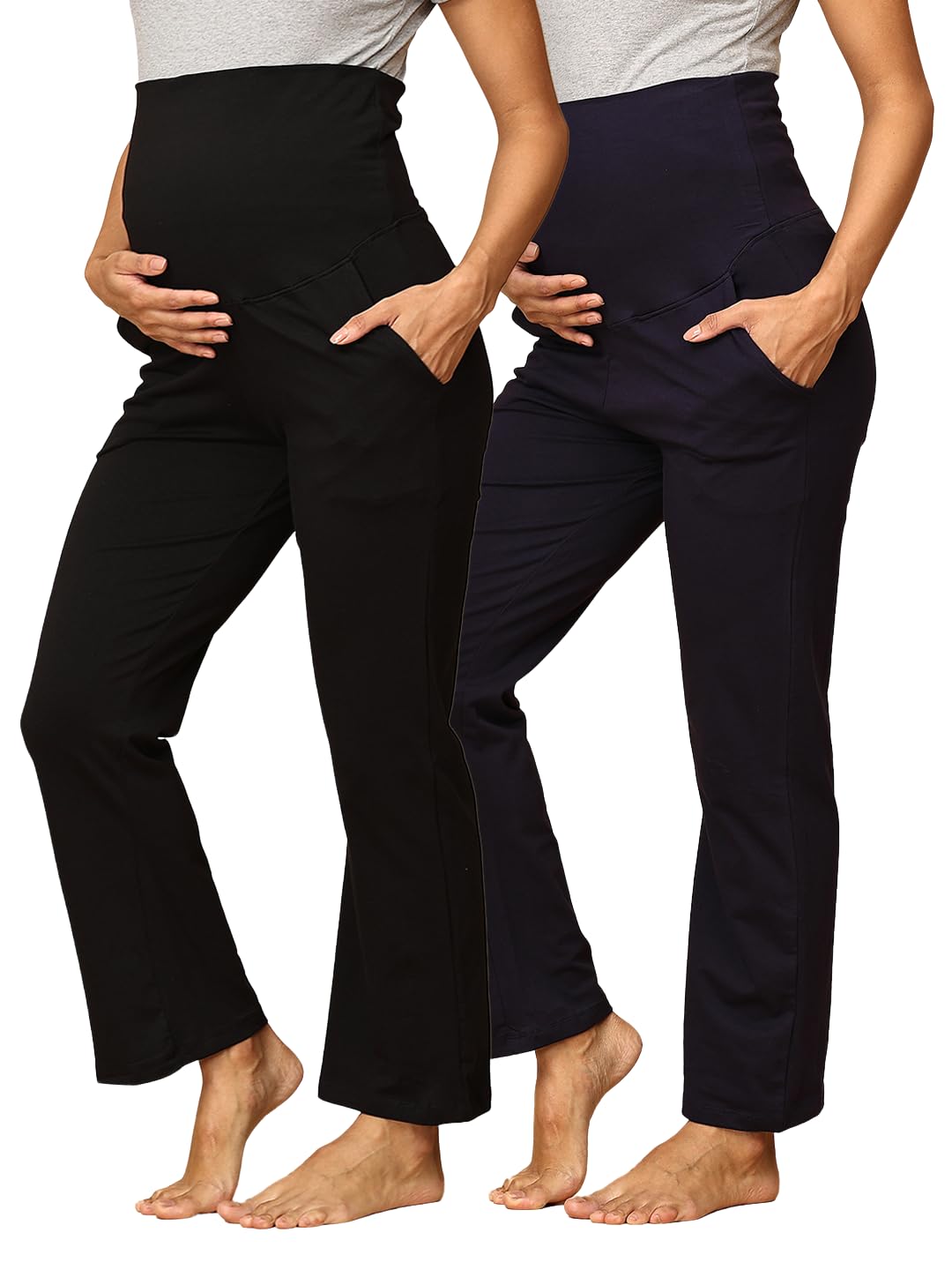 The Mom Store Maternity Track Pants | for Pregnant Women with Ultimate Comfort | Prenatal Yoga Pants | Pre and Post Pregnancy-image-26
