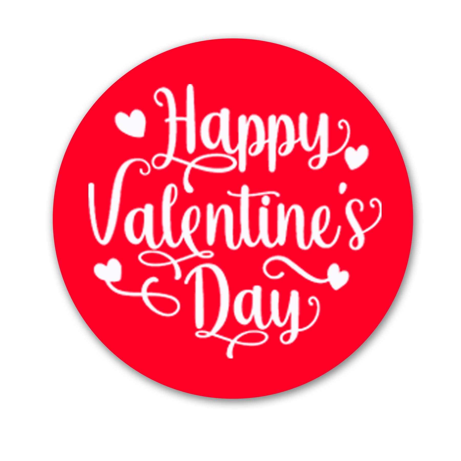 Treasured Forever Happy Valentine's Day Sticker, Gifts, Favour, Round Stickers (24 - D1 Red Stickers)