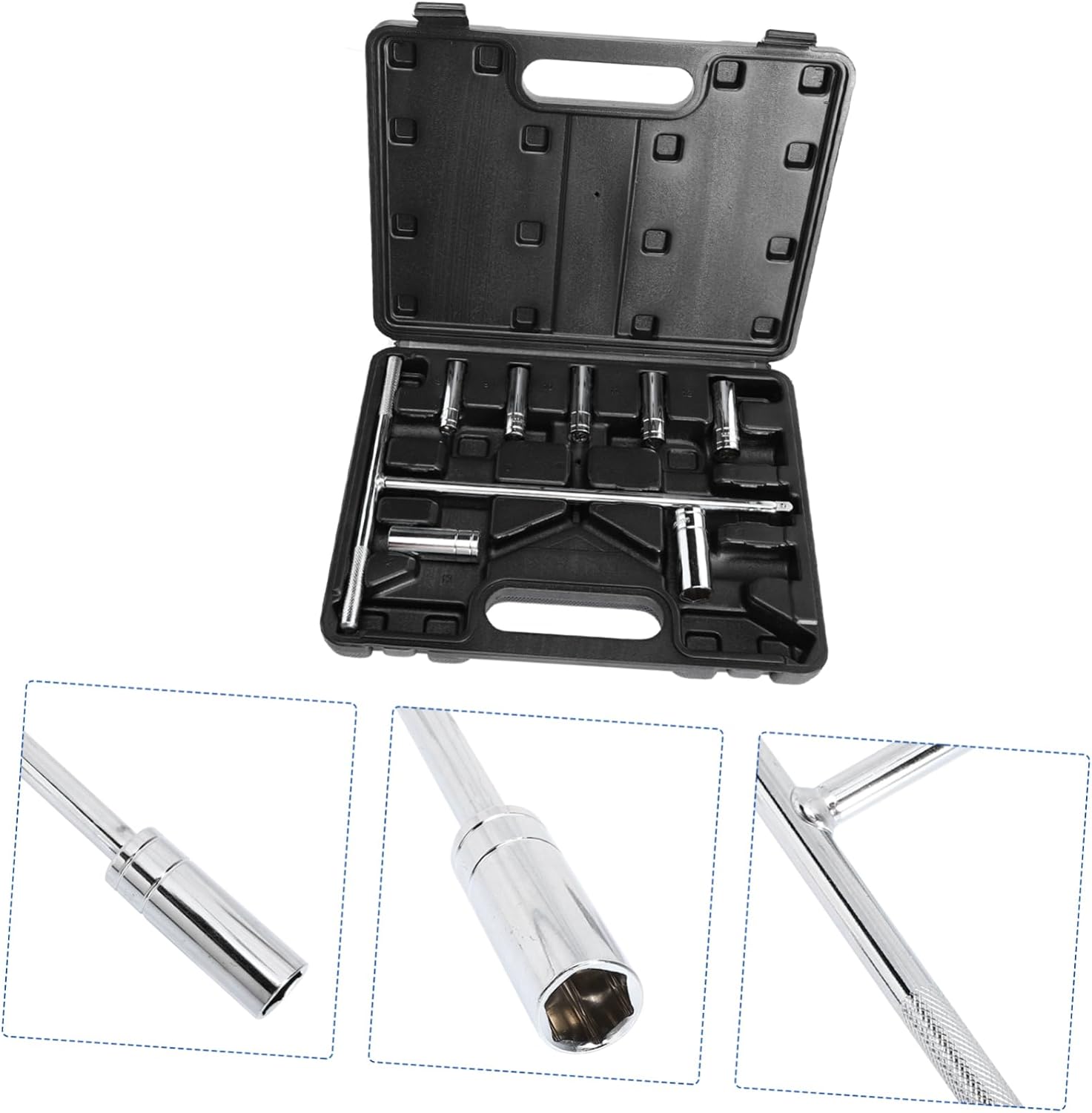 1set Handle Socket Wrench Set Metric Spanner Tools for Home Repair and Mechanic Use Vanadium Construction Easy Torque Application