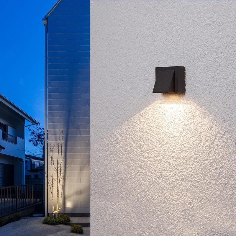 Image of blissbells Modern Black LED Wall Light | Downlight Wall Sconce for Living Room, Bedroom, Staircase & Outdoor Use | Warm White Decorative Wall Lamp