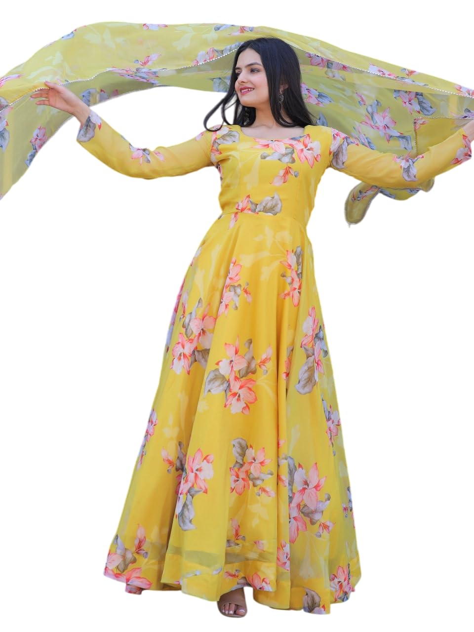 Elegant Girls Long Gown Dress – Wear Outfit with Sequin Detail for Wedding and Celebrations-picture-36